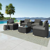 Modular Outdoor Wicker Lounge Set - Side View