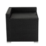 7PC Outdoor Wicker Loveseat Setting with Storage Corner (Black) - Extra Image