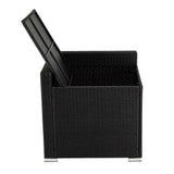 7PC Outdoor Wicker Loveseat Setting with Storage Corner (Black) - Extra Image