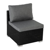 7PC Outdoor Wicker Loveseat Setting with Storage Corner (Black) - Extra Image