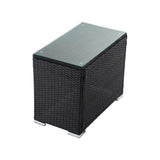 7PC Outdoor Wicker Loveseat Setting with Storage Corner (Black) - Extra Image