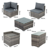 7PC Outdoor Wicker Loveseat Setting with Storage Corner (Black) - Extra Image