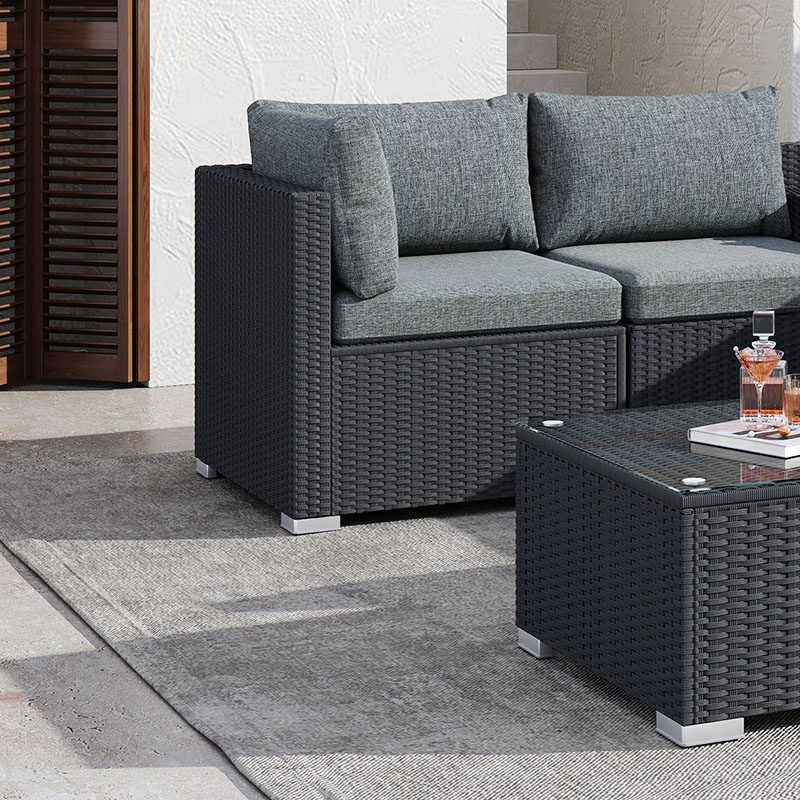 Modular Outdoor Lounge Set-9pcs Sofa, Armchairs and Coffee Table