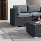 Modular Outdoor Lounge Set-9pcs Sofa, Armchairs and Coffee Table - Extra Image