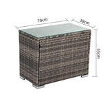 Grey Wicker End Table