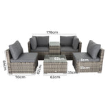 Outdoor Modular Lounge Sofa with Wicker End Table Set - Extra Image