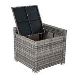 7PC Outdoor Wicker Lounge with Storage Corner (Grey) - Extra Image