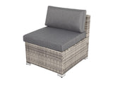 7PC Outdoor Wicker Lounge with Storage Corner (Grey) - Low Angle