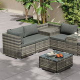 9-Piece Outdoor Setting - 45-Degree Angle