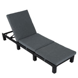 Black Rattan Sunbed with Adjustable Recline - Side View