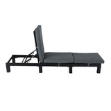 Black Rattan Sunbed with Adjustable Recline - 45-Degree Angle
