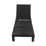 Black Rattan Sunbed with Adjustable Recline - Close-Up Angle