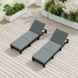 Black Rattan Sunbed with Adjustable Recline - Front View