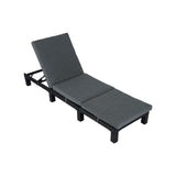 Black Rattan Sunlounge Set with Joining Coffee Table - Side View