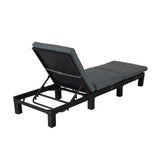 Black Rattan Sunlounge Set with Joining Coffee Table - Top-Down View
