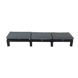 Black Rattan Sunlounge Set with Joining Coffee Table - 45-Degree Angle