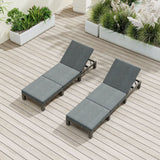 Grey Rattan Sunbed with Adjustable Recline - Front View
