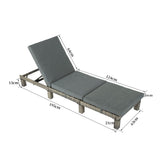Grey Rattan Sunbed with Adjustable Recline - Close-Up Angle