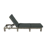 Grey Rattan Sunbed with Adjustable Recline - Top-Down View
