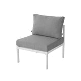 Outdoor White Modern 5 Piece Lounge Set - Rear View
