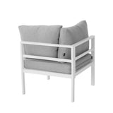 Outdoor White Modern 5 Piece Lounge Set - Low Angle
