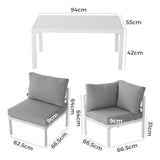 Outdoor White Modern 5 Piece Lounge Set - Extra Image