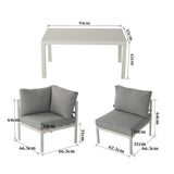 Outdoor White Modern 7 Piece Lounge Set - Extra Image