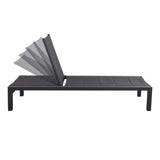 Adjustable Outdoor Sun Lounger in Aluminium Dark Grey - Rear View