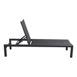 Adjustable Outdoor Sun Lounger in Aluminium Dark Grey - Front View