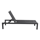 Adjustable Outdoor Sun Lounger in Aluminium Dark Grey - Close-Up Angle