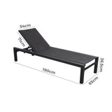 Adjustable Outdoor Sun Lounger in Aluminium Dark Grey - Extra Image