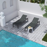 Adjustable Outdoor Sun Lounger in Aluminium Dark Grey - Top-Down View