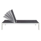 Adjustable Outdoor Sun Lounger in Aluminium White - Rear View