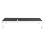 Adjustable Outdoor Sun Lounger in Aluminium White - Close-Up Angle