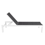 Adjustable Outdoor Sun Lounger in Aluminium White - Low Angle