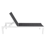 Adjustable Outdoor Sun Lounger in Aluminium White - Front View