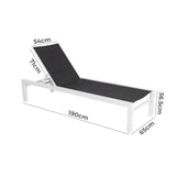 Adjustable Outdoor Sun Lounger in Aluminium White - Extra Image