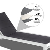 Adjustable Outdoor Sun Lounger in Aluminium White - Extra Image