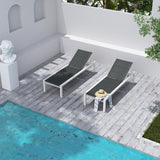Adjustable Outdoor Sun Lounger in Aluminium White - Top-Down View