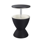Garden Ice Cooler Table (Black) - Rear View
