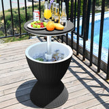 Garden Ice Cooler Table (Black) - Side View