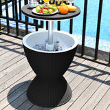 Garden Ice Cooler Table (Black) - Front View