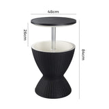 Garden Ice Cooler Table (Black) - Close-Up Angle