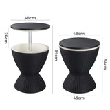Garden Ice Cooler Table (Black) - Low Angle