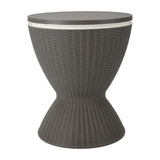 Taupe Ice Bucket Table - Side View