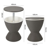 Taupe Ice Bucket Table - Close-Up Angle