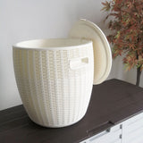 White Outdoor Bar Stool with Storage - Front View