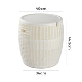 White Outdoor Bar Stool with Storage - 45-Degree Angle