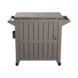 Garden Bar Serving Cart with Cooler (Taupe) - 45-Degree Angle