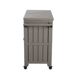 Garden Bar Serving Cart with Cooler (Taupe) - Low Angle